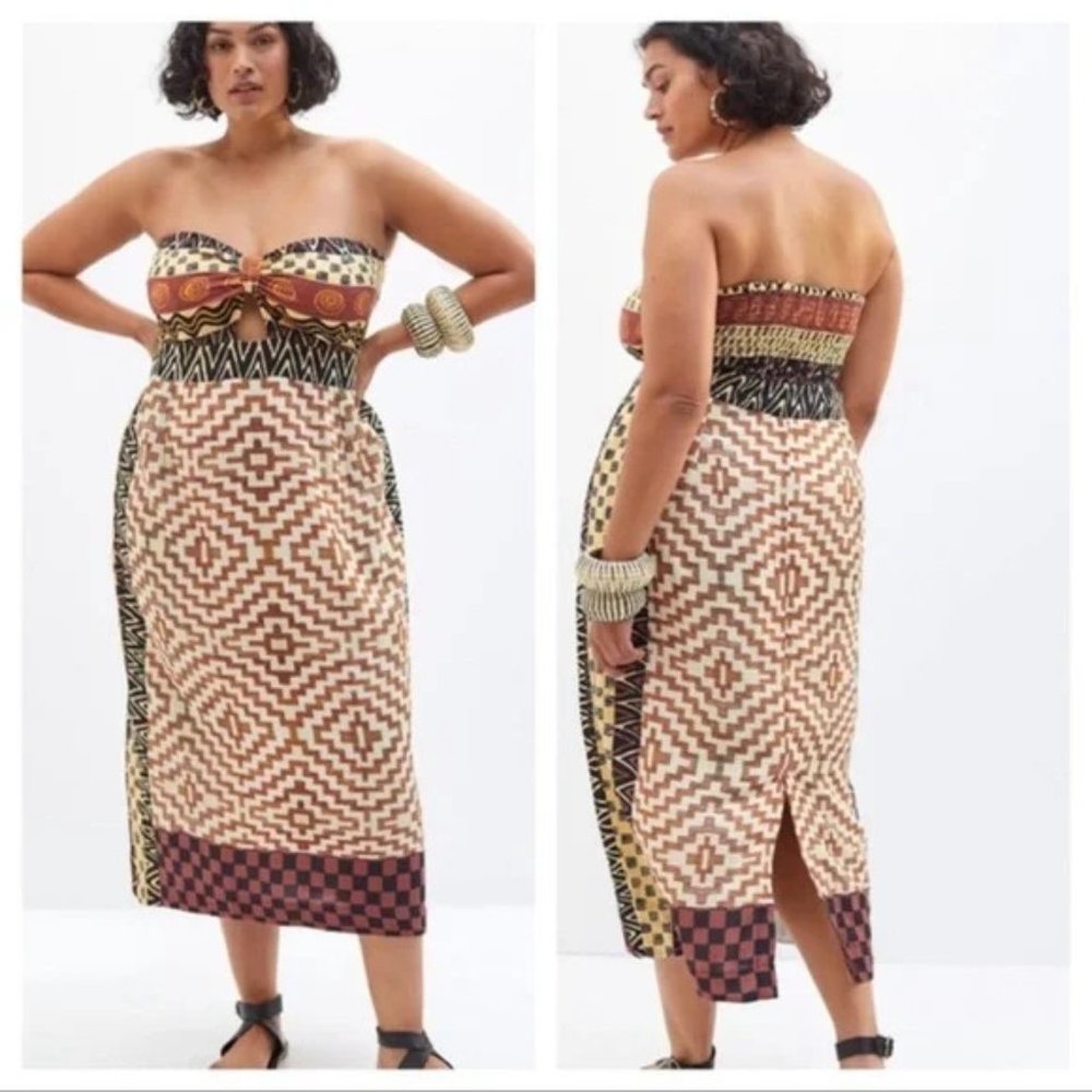 Anthropologie+ Verb Cut Out Geometric MIDI Dress. Stralpless. Size 20W NWT